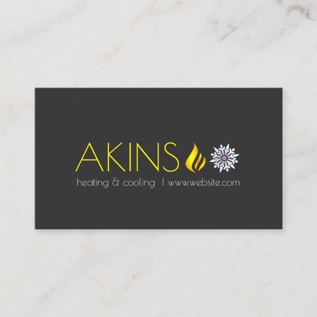Uppvärmning och kylning, Luft-konditionering HVAC Visitkort (Framsida)