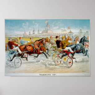 Uppvärmning Vintage Horse Tävla 1893 Poster