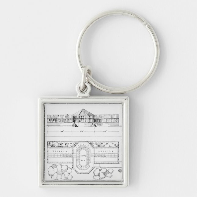 Uppvärmningsystem för ett drivhus, en drivhus och fyrkantig silverfärgad nyckelring (Framsidan)