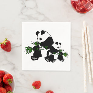 Uppväxande panda pappersservett