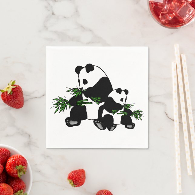 Uppväxande panda pappersservett (Insitu)