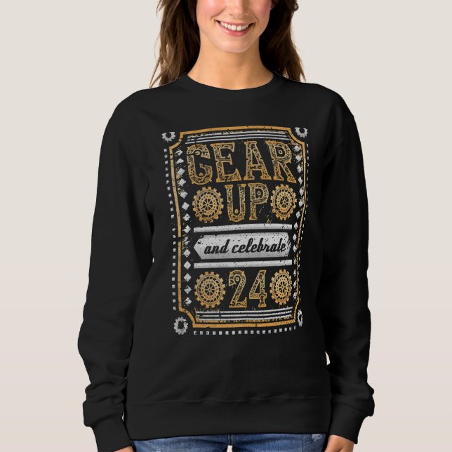 Uppväxt och firande av Steampunk 24:e födelsedag T Shirt (Framsida)