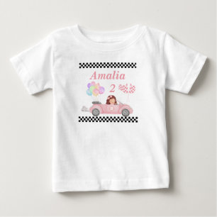 Uppväxt två Tävling-bilflickor i snabb Rosa 2:a da T Shirt