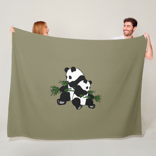 Uppväxtande panda fleecefilt (På plats)