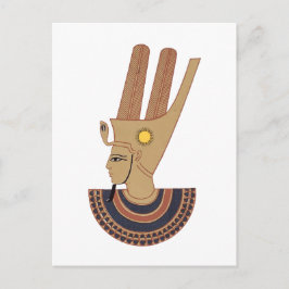 Uppvisning av Antique Hathor Egyptian guddess gudi Vykort