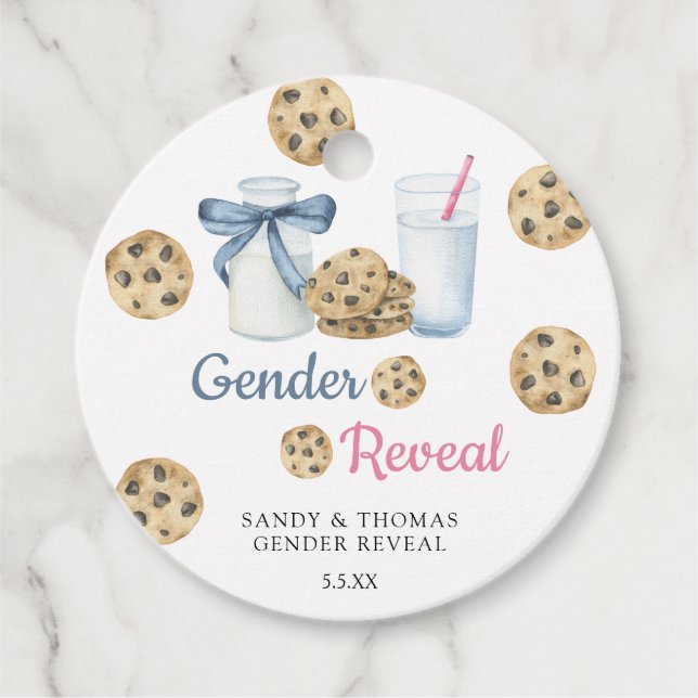 Uppvisning av Genderna mjölk & Cookies Gåvor Etiketter (Framsida)