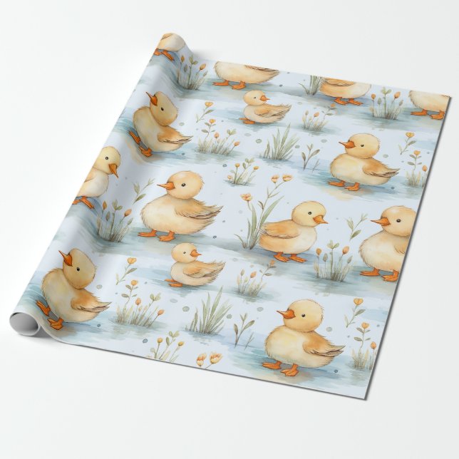 Uppvisning om Genderna Cute Duckling Vår Baby Show Presentpapper (Utrullad)