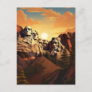 Uppvittning om Mount Rushmore's Grandeur #9 Vykort