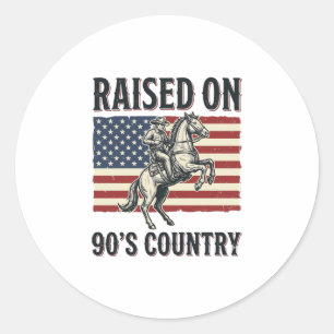 Uppvuxen På 90-Tals Country Cowboy Western Tröja D Runt Klistermärke