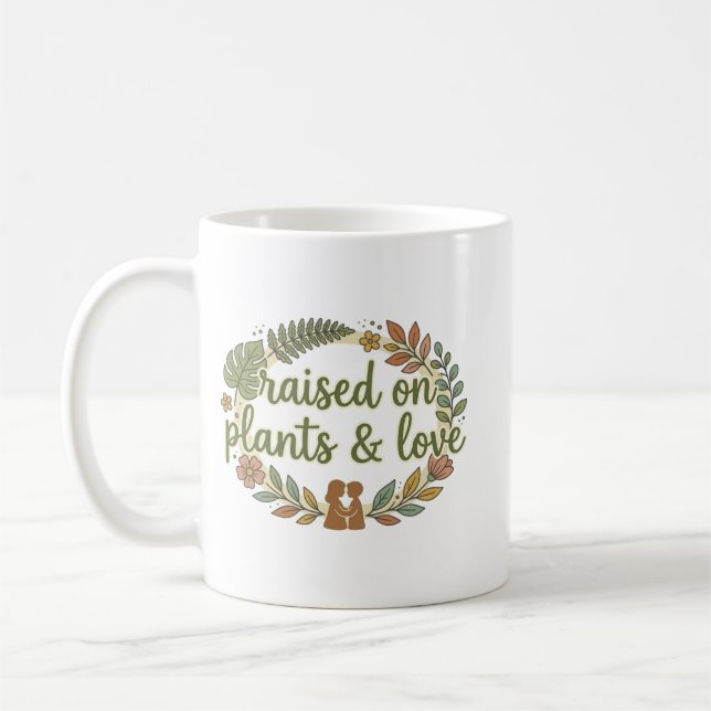 Uppvuxen på Växter och Kärlek Retro Kaffemugg (Vänster)