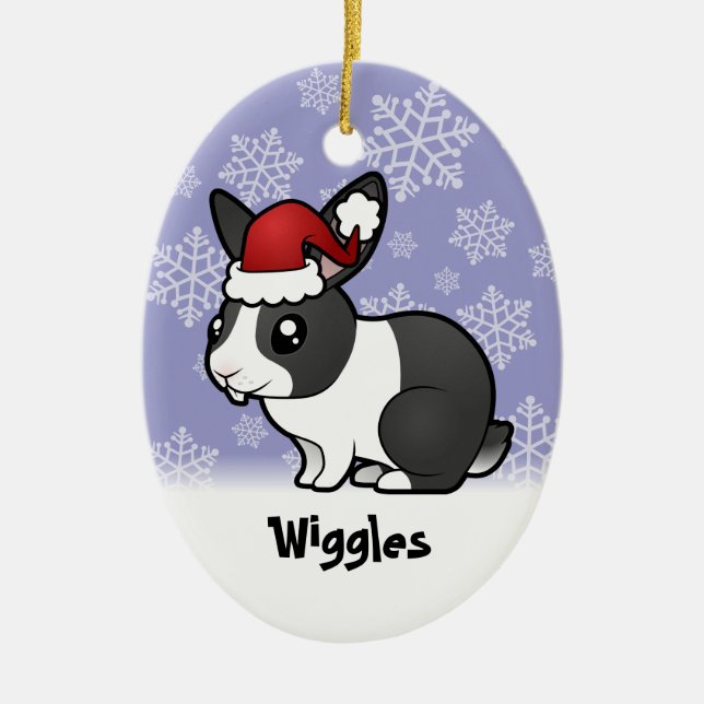 Uppy julkanin (gå i ax slätar hår), julgransprydnad keramik (Framsidan)