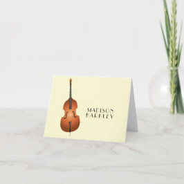 Upright Bass Musician Teacher Jazz Band Anteckningskort