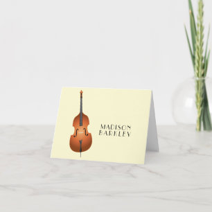 Upright Bass Musician Teacher Jazz Band Anteckningskort