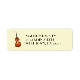 Upright Bass Musician Teacher Jazz Band Returadress Etikett