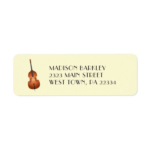 Upright Bass Musician Teacher Jazz Band Returadress Etikett (Framsidan)
