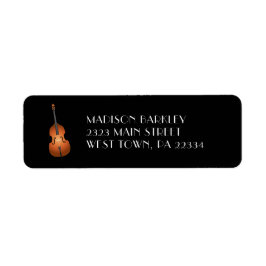 Upright Bass Musician Teacher Jazz Band Returadress Etikett