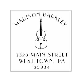 Upright Bass Musician Teacher Jazz Band Självfärgande Stämpel