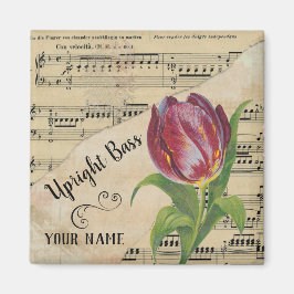 Upright Bass Tulip Vintage Lakan Music Customized Magnet