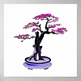Upright Deadwood Bonsai Lila Poster
