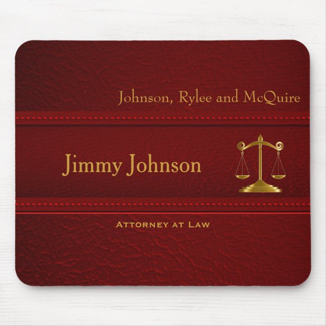 Upscale Deep Red Leather - Lawyer Design Musmatta (Framsidan)