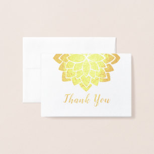 Upscale Luxe Guld Lotus Design Mandala Folierat Kort