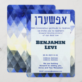 Upsherin First Haircut Jewish Boy's 3rd Birthday I Inbjudningar