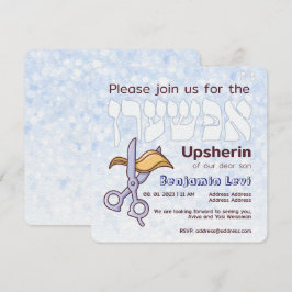 Upsherin First Haircut Jewish Boy's 3rd Birthday I Inbjudningar