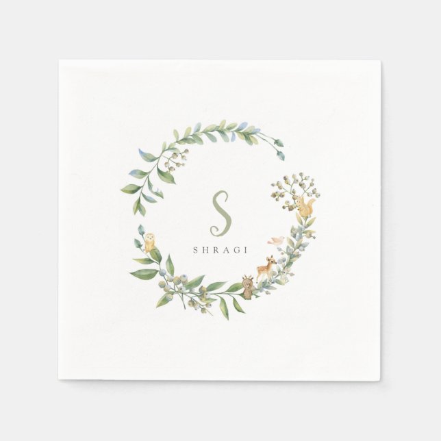 Upsherin Forest Animal Napkins Pappersservett (Framsidan)