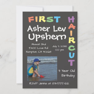 Upshern Upshernish Rainbow Upsherin Inbjudan