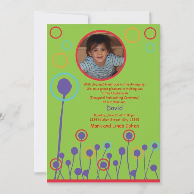 Upshernish inbjudan (Framsida)