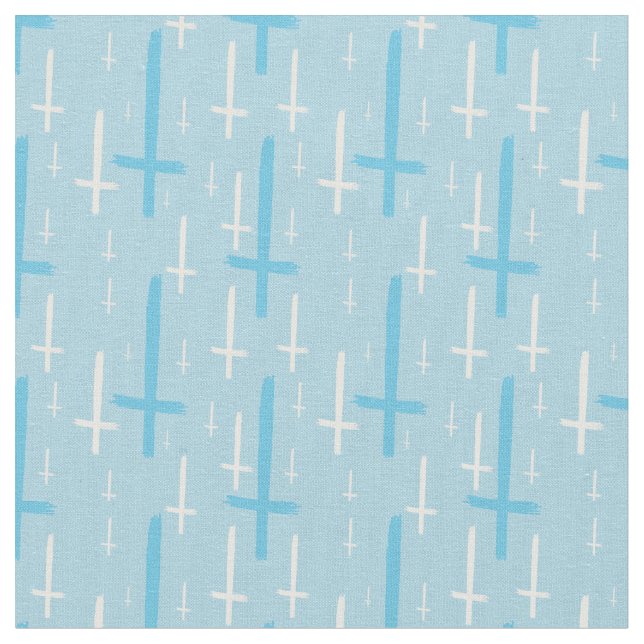 upside down inverted cross pastel blue tyg (Närbild)