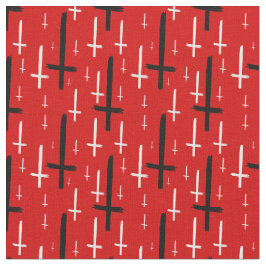  upside down inverted cross red black tyg