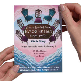 upside down middagsparty, Modern Surrealism Inbjudningar