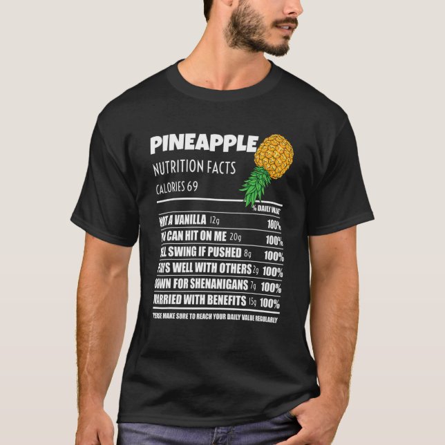 Upside Down Pineapple Pineapple Nutrition Facts Sw T Shirt (Framsida)
