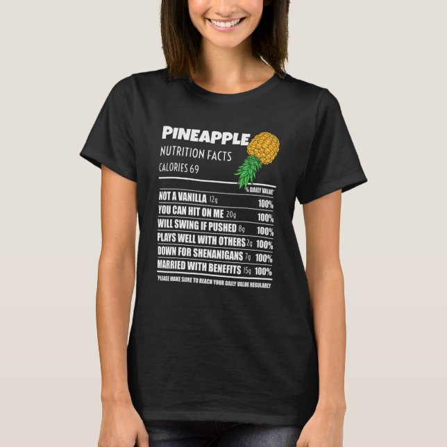 Upside Down Pineapple Pineapple Nutrition Facts Sw T Shirt (Framsida)