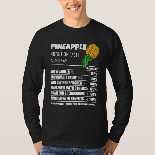 Upside Down Pineapple Pineapple Nutrition Facts Sw T Shirt (Framsida)