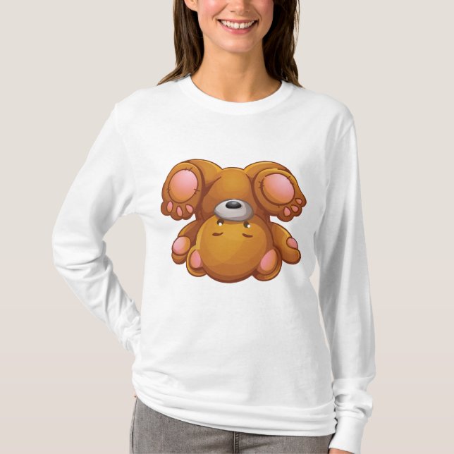 Upside Down Teddy Bear T Shirt (Framsida)
