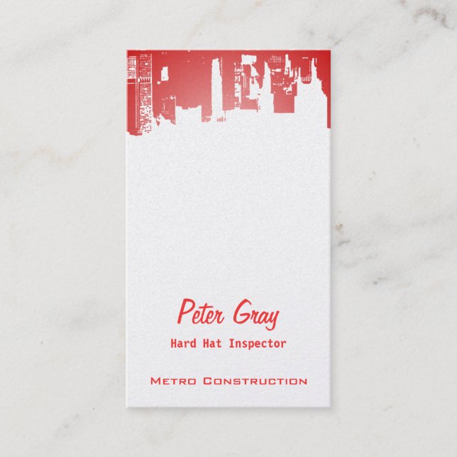 Upside Downtown Midnight New Grått Dient Visitkort (Framsida)