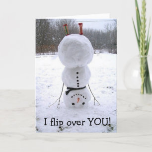 *UPSIDE NED SNÖGUBBE* FLIPS FÖR DIG BIRTHDAY KORT