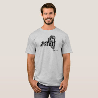 Upstate New York manar karta för Typo T Shirt