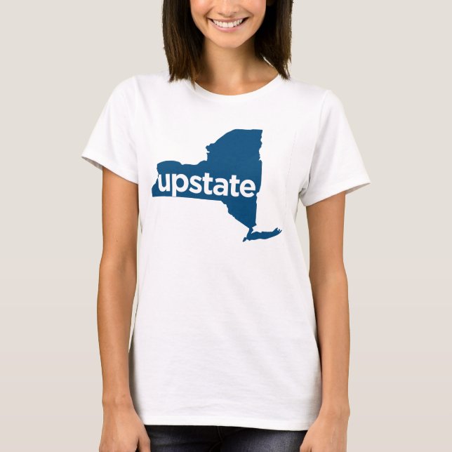 upstate. Utslagsplats för flödesNew York karta Tee Shirt (Framsida)