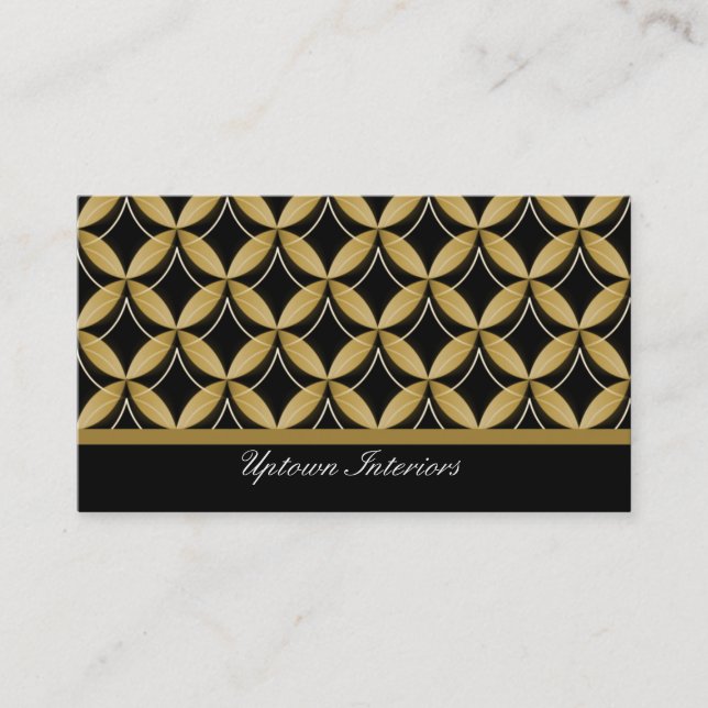 Uptown Glam Affärskort, Guld Visitkort (Framsida)