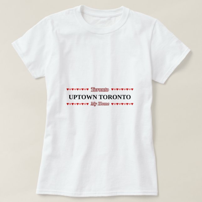 UPTOWN TORONTO - mitt hem- (rosa & röda hjärtor) Tee (Design framsida)