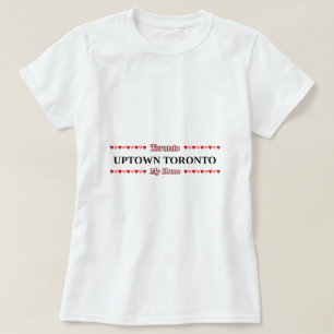UPTOWN TORONTO - mitt hem- (rosa & röda hjärtor) Tee Shirt