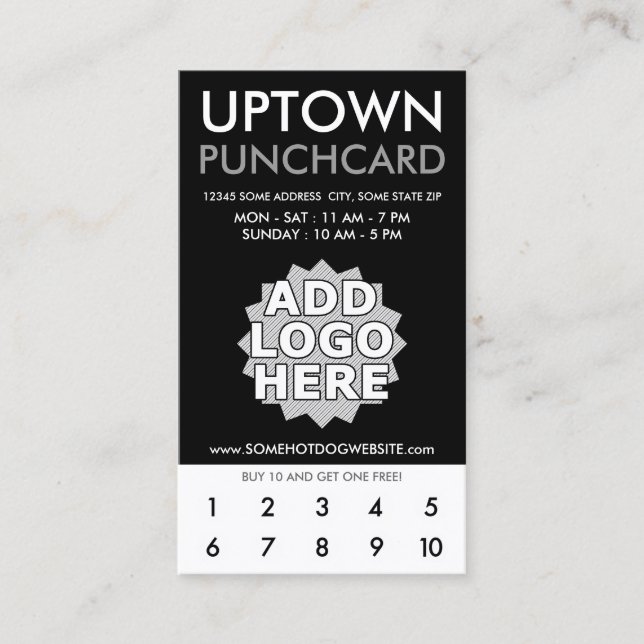 uptownlojalitetpunchcard lojalitetskort (Framsida)