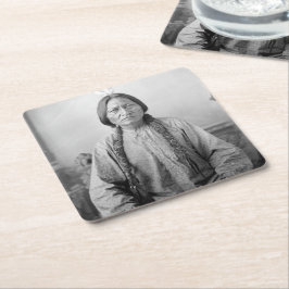 Ur-amerikansk ikon: Lakotaledaren Sitting Bull Underlägg Papper Kvadrat