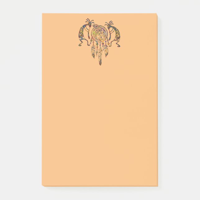Ur-amerikansk Kokopelli Valdrömfångare 2 Post-it Block (Framsida)