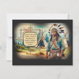 Ur-amerikanskt ordspråk - lyssna till vinden vykort