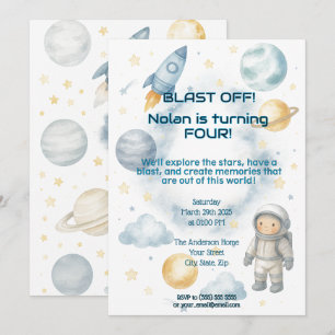 Ur den här världskosmiska världen Space Party - Inbjudningar