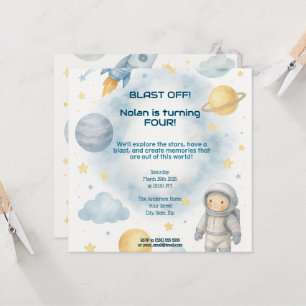 Ur den här världskosmiska världen Space Party - Inbjudningar